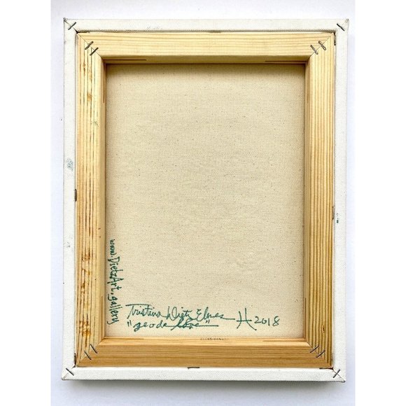 Geode Love - Original Wall Art Mixed Media Faux Geode Signed Painting 11”x14” - Picture 7 of 8